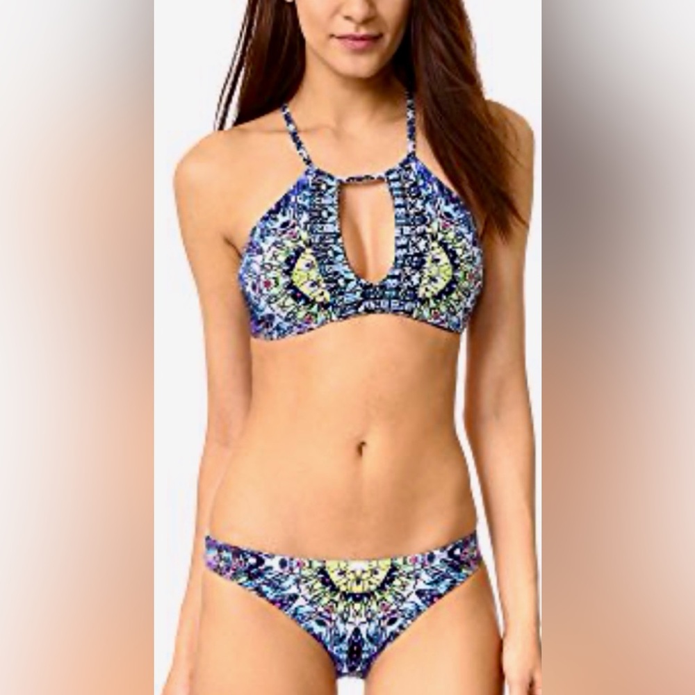 Red Carter Multicolor Bikini Set
